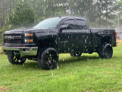 1 2014 Silverado 1500 Chevrolet Rough Country Suspension Lift 7in Arkon Off Road Cleopatra Black