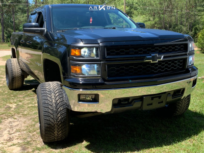 1 2014 Silverado 1500 Chevrolet Rough Country Suspension Lift 7in Arkon Off Road Cleopatra Black