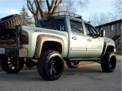 1 2009 Silverado 1500 Chevrolet Rough Country Suspension Lift 75in Arkon Off Road Lincoln Machined Black