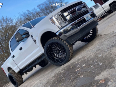 1 2019 F 250 Super Duty Ford 2 Inch Level Suspension Lift 25in Arkon Off Road Caesar Black