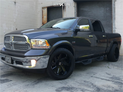 2016 Dodge Ram 1500 - 22x12 -51mm - ARKON OFF-ROAD Lincoln - Level 2" Drop Rear - 33" x 12.5"