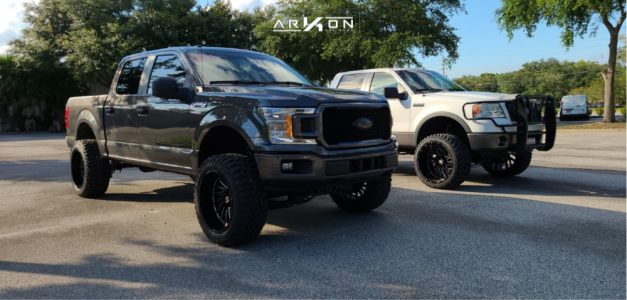 1 2018 F 150 Ford Rough Country Suspension Lift 6in Arkon Off Road Caesar Black