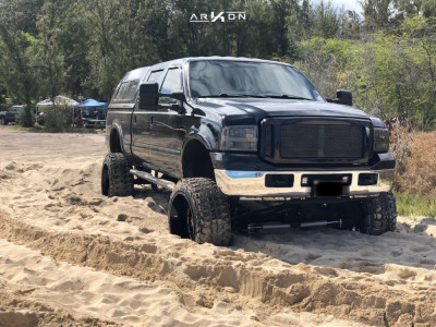 1 2006 F 250 Super Duty Ford Rough Country Suspension Lift 95in Arkon Off Road Caesar Black