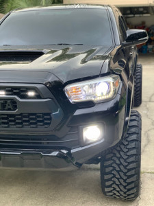 1 2016 Tacoma Toyota Rough Country Suspension Lift 3in Arkon Off Road Lincoln Black