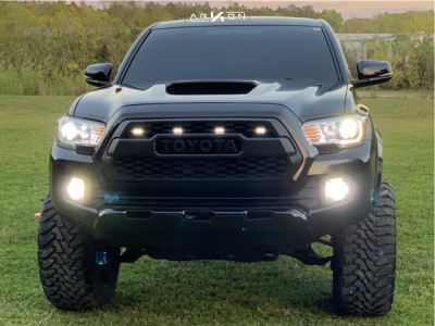1 2016 Tacoma Toyota Rough Country Suspension Lift 3in Arkon Off Road Lincoln Black