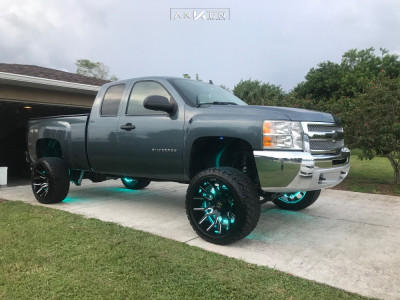 2012 Chevrolet Silverado 1500 - 22x12 -51mm - ARKON OFF-ROAD Roosevelt - Suspension Lift 7.5" - 33" x 12.5"