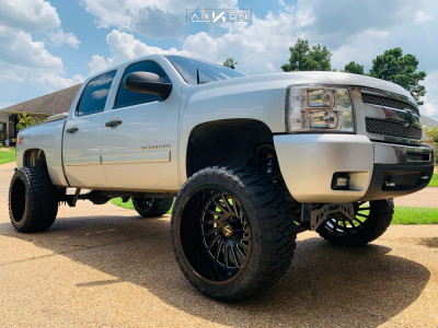 1 2011 Silverado 1500 Chevrolet Mcgaughys Suspension Lift 9in Arkon Off Road Caesar Black