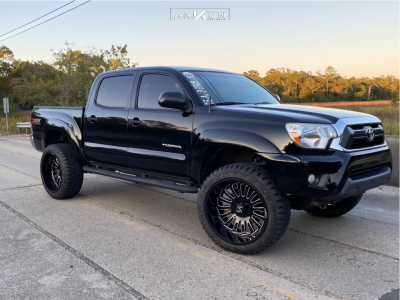 1 2014 Tacoma Toyota Rough Country Suspension Lift 3in Arkon Off Road Alexander Black Milled