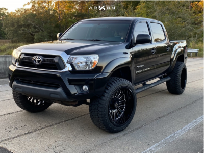 1 2014 Tacoma Toyota Rough Country Suspension Lift 3in Arkon Off Road Alexander Black Milled