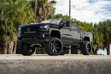 2017 Chevrolet Silverado 1500 - 24x14 -81mm - ARKON OFF-ROAD Lincoln - Suspension Lift 9" - 345/50R24