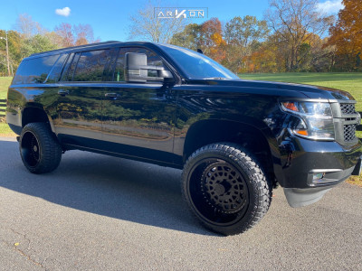 2017 Chevrolet Suburban - 22x12 -51mm - ARKON OFF-ROAD Crown Series Triumph - Suspension Lift 4" - 33" x 12.5"