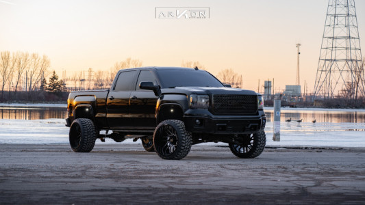 2014 GMC Sierra 1500 - 24x14 -81mm - ARKON OFF-ROAD Mandela - Suspension Lift 6" - 33" x 14.5"