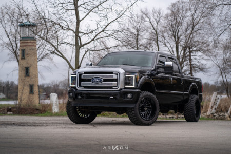 1 2013 F 250 Super Duty Ford Rough Country Suspension Lift 3in Arkon Off Road Caesar Black