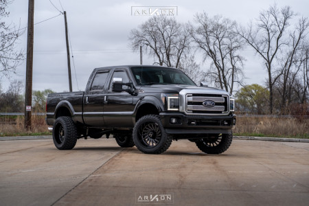 1 2013 F 250 Super Duty Ford Rough Country Suspension Lift 3in Arkon Off Road Caesar Black