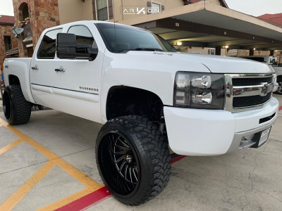1 2012 Silverado 1500 Chevrolet Rough Country Suspension Lift 85in Arkon Off Road Caesar Black Milled