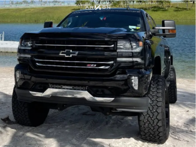 1 2018 Silverado 1500 Chevrolet Ltz Fabtech Suspension Lift 6in Arkon Off Road Caesar Black Milled