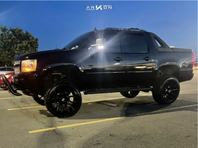1 2011 Avalanche Chevrolet Rough Country Suspension Lift 9in Arkon Off Road Roosevelt Black Milled