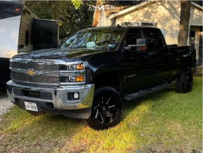 2015 Chevrolet Silverado 2500 HD - 20x10 -25mm - ARKON OFF-ROAD Lincoln - Leveling Kit - 33" x 12.5"