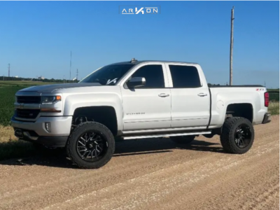 1 2016 Silverado 1500 Chevrolet Lt Rough Country Suspension Lift 7in Arkon Off Road Mandela Black Milled