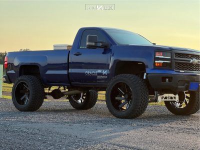 1 2014 Silverado 1500 Chevrolet Wt Superlift Suspension Lift 8in Arkon Off Road Lincoln Black Milled