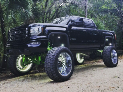 2017 GMC Sierra 1500 - 26x14 -81mm - ARKON OFF-ROAD Caesar - Lifted >12" - 40" x 15.5"