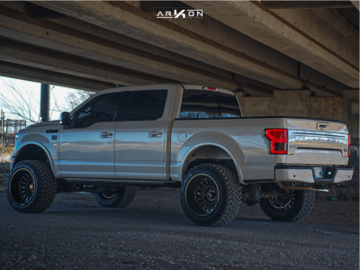 1 2019 F 150 Ford Platinum Rough Country Suspension Lift 6in Arkon Off Road Alexander Black Milled