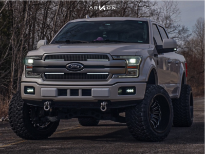 1 2019 F 150 Ford Platinum Rough Country Suspension Lift 6in Arkon Off Road Alexander Black Milled