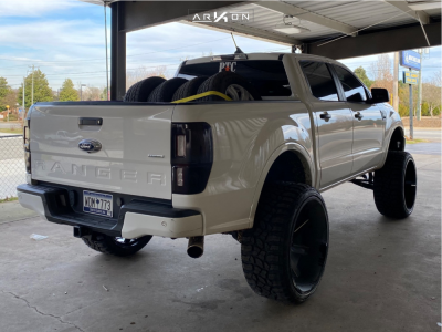 1 2019 Ranger Ford Xlt Rough Country Suspension Lift 85in Arkon Off Road Lincoln Black Milled
