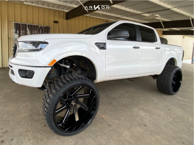 1 2019 Ranger Ford Xlt Rough Country Suspension Lift 85in Arkon Off Road Lincoln Black Milled