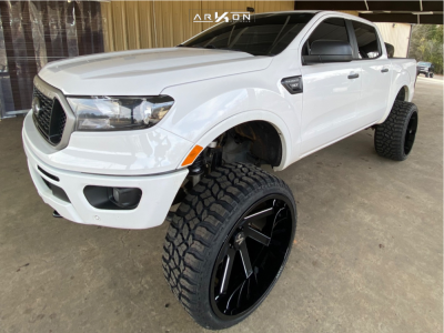 1 2019 Ranger Ford Xlt Rough Country Suspension Lift 85in Arkon Off Road Lincoln Black Milled