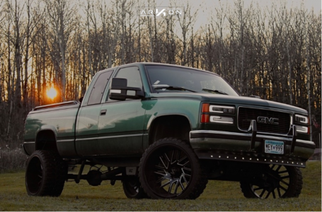 1 1997 K1500 Gmc Rough Country Suspension Lift 6in Arkon Off Road Mandela Black Milled