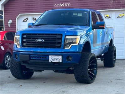 1 2013 F 150 Ford Fx4 Rough Country Suspension Lift 6in Arkon Off Road Roosevelt Black Milled