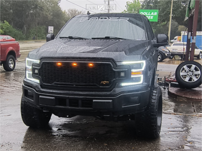 1 2019 F 150 Ford Xlt Rough Country Suspension Lift 4in Arkon Off Road Mandela Satin Black