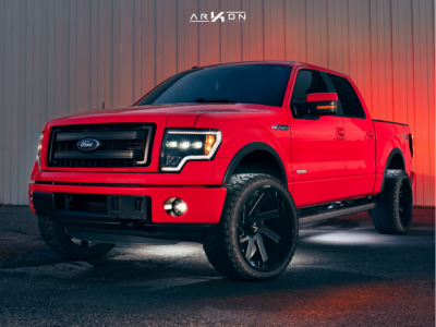 2013 Ford F-150 Wheel Offset Aggressive > 1" Outside Fender Leveling