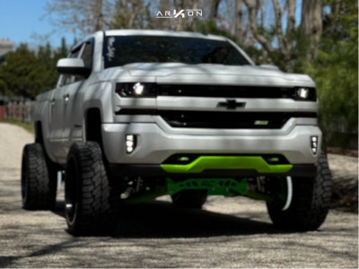 1 2017 Silverado 1500 Chevrolet Lt Rough Country Suspension Lift 10in Arkon Off Road Mandela Black Milled