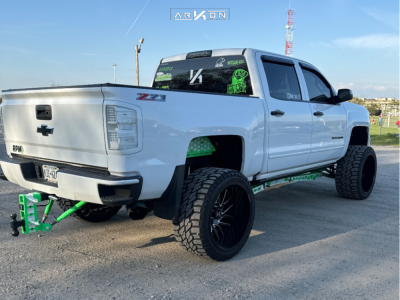 1 2017 Silverado 1500 Chevrolet Lt Rough Country Suspension Lift 10in Arkon Off Road Mandela Black Milled