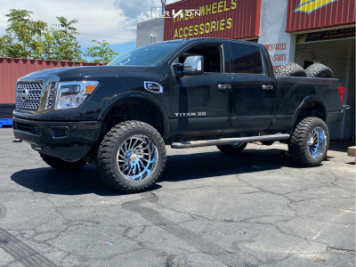 2016 Nissan TITAN XD - 22x12 -51mm - ARKON OFF-ROAD Caesar - Suspension Lift 6" - 37" x 12.5"
