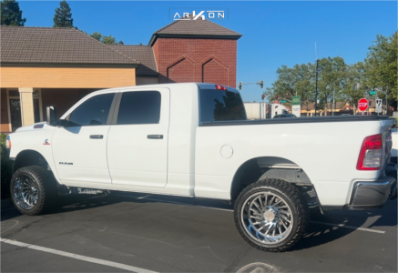 1 2022 3500 Ram Big Horn Rough Country Suspension Lift 25in Arkon Off Road Caesar Chrome