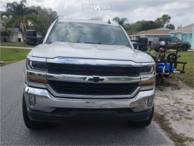 1 2018 Silverado 1500 Chevrolet Lt Rough Country Suspension Lift 35in Arkon Off Road Caesar Black Milled