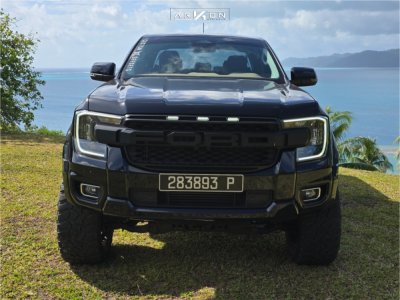 1 2023 Ranger Ford Xlt Rough Country Suspension Lift 6in Arkon Off Road Caesar Black Milled