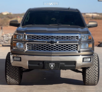 1 2014 Silverado 1500 Chevrolet Lt Rough Country Suspension Lift 35in Arkon Off Road Lincoln Black Milled