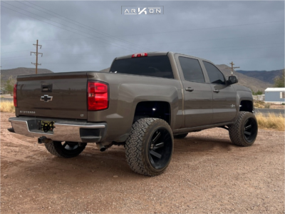1 2014 Silverado 1500 Chevrolet Lt Rough Country Suspension Lift 35in Arkon Off Road Lincoln Black Milled