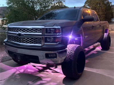 1 2014 Silverado 1500 Chevrolet Lt Rough Country Suspension Lift 35in Arkon Off Road Lincoln Black Milled