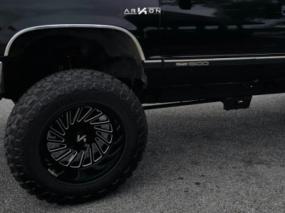 1 1996 K1500 Gmc Sierra Sle Rough Country Suspension Lift 6in Body 3in Arkon Off Road Caesar Black Milled