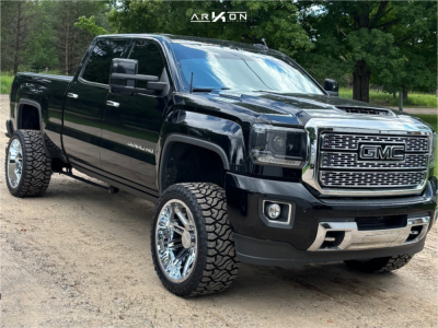 2018 GMC Sierra 2500 HD - 22x12 -51mm - ARKON OFF-ROAD Churchill - Leveling Kit - 33" x 13.5"