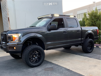 1 2018 F 150 Ford Readylift Suspension Lift 7in Arkon Off Road Cleopatra Black Milled