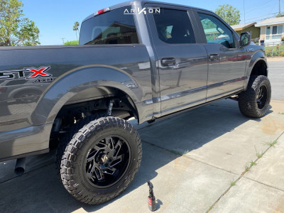 1 2018 F 150 Ford Readylift Suspension Lift 7in Arkon Off Road Cleopatra Black Milled