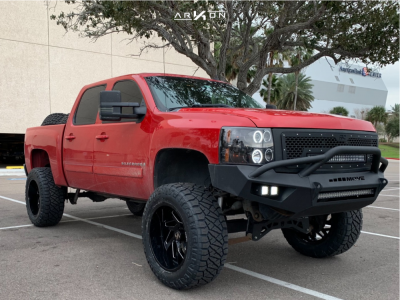 1 2008 Silverado 1500 Chevrolet Mcgaughys Suspension Lift 9in Arkon Off Road Cleopatra Black