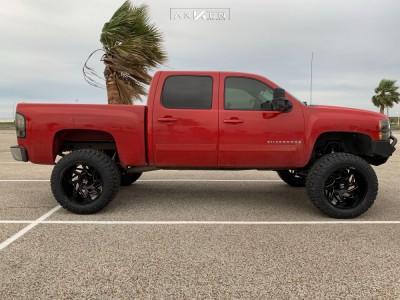 1 2008 Silverado 1500 Chevrolet Mcgaughys Suspension Lift 9in Arkon Off Road Cleopatra Black