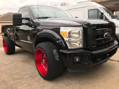 1 2012 F 250 Super Duty Ford Custom Lowered 2f 4r Arkon Off Road Crown Series Victory Red